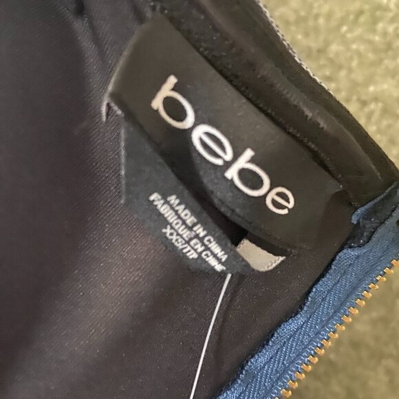 Bebe Blue Strapless Bodycon Dress NWT size XXS - Picture 5 of 7